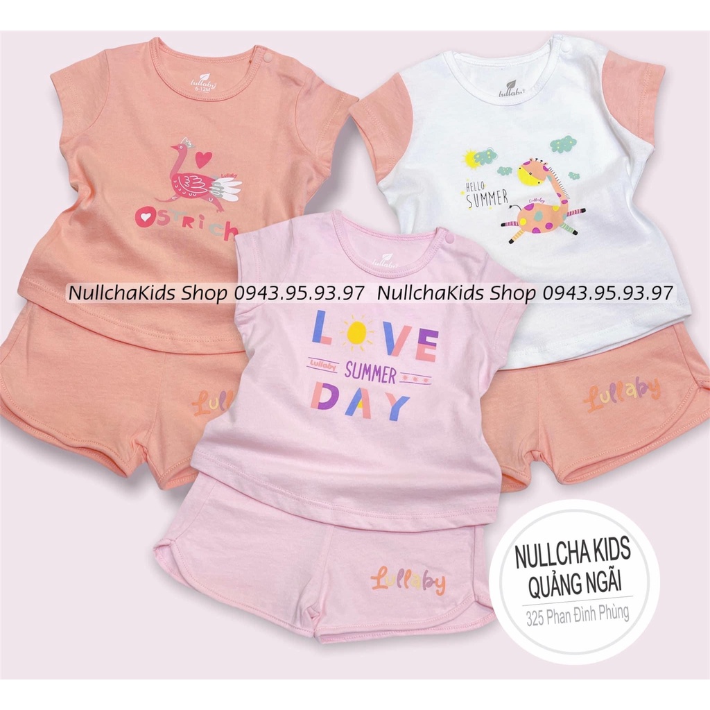 [LULLABY] Bộ quần áo cộc tay chất cotton bé trai bé gái