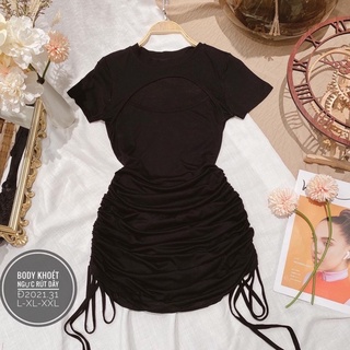 Đầm khoét ngực rút eo bigsize