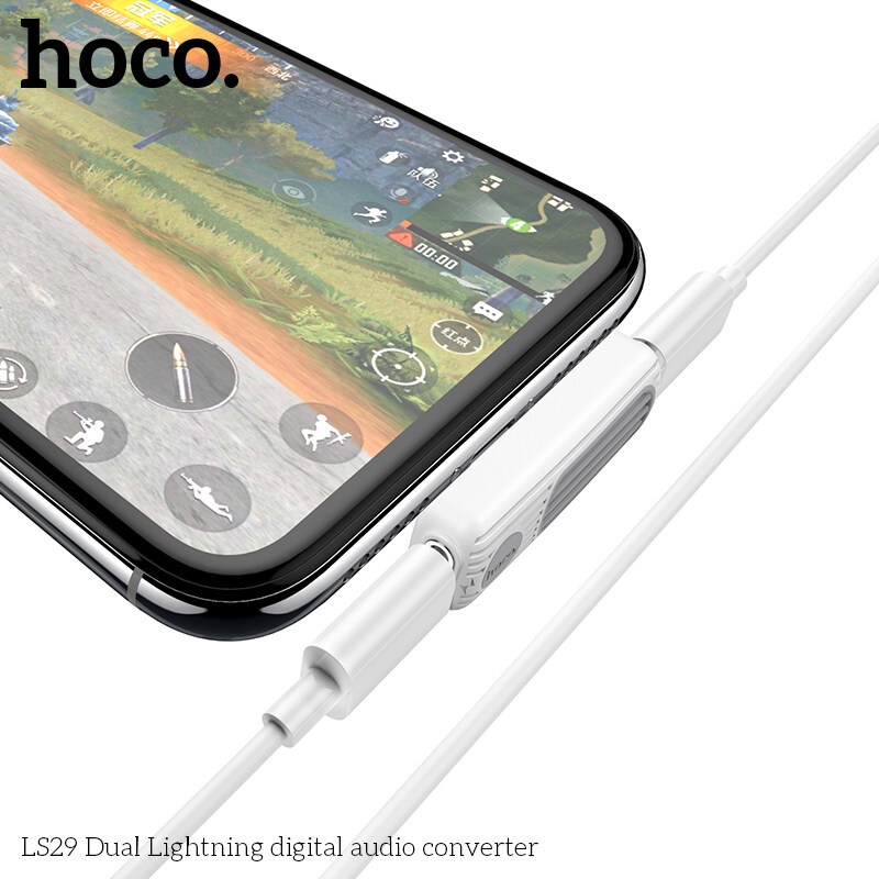 Đầu chuyển đổi cổng sạc  HOCO LS29 2 trong 1 cho  12 11 Pro Max XR 8 7 tiện dụng