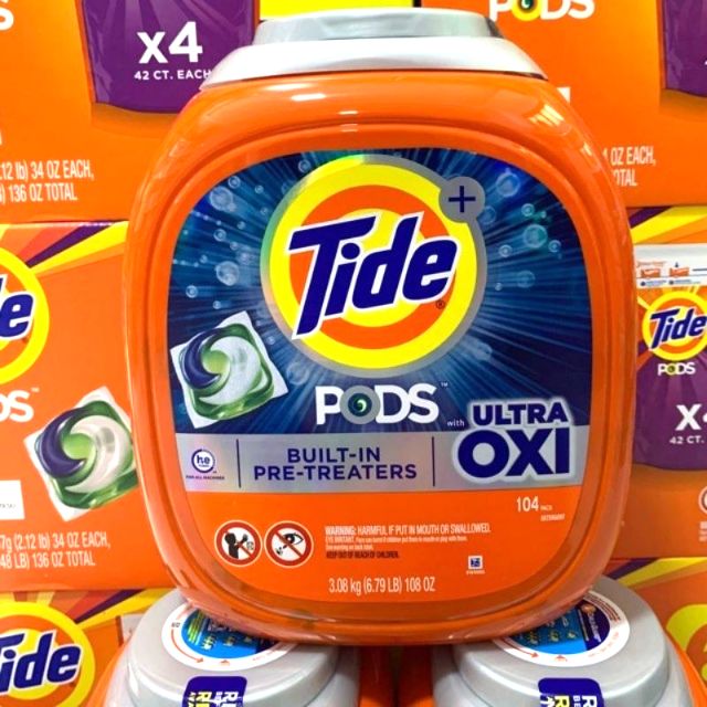 Viên giặt Tide Oxy 104 viên của Mỹ