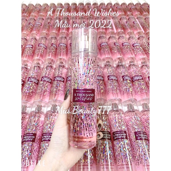 Body Mist xịt thơm & sữa tắm hương nước hoa A thousand Wishes Bath And Body Works 236ML fullsize