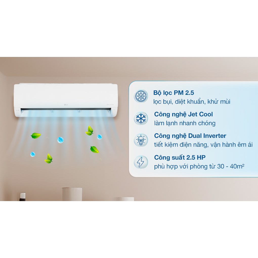 [Shopee - Lắp đặt 0Đ HN HCM] Máy lạnh LG Inverter 2.5 HP V24WIN1