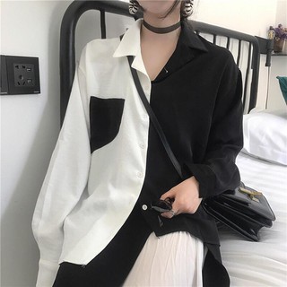 Áo sơ mi phối đen_bn93