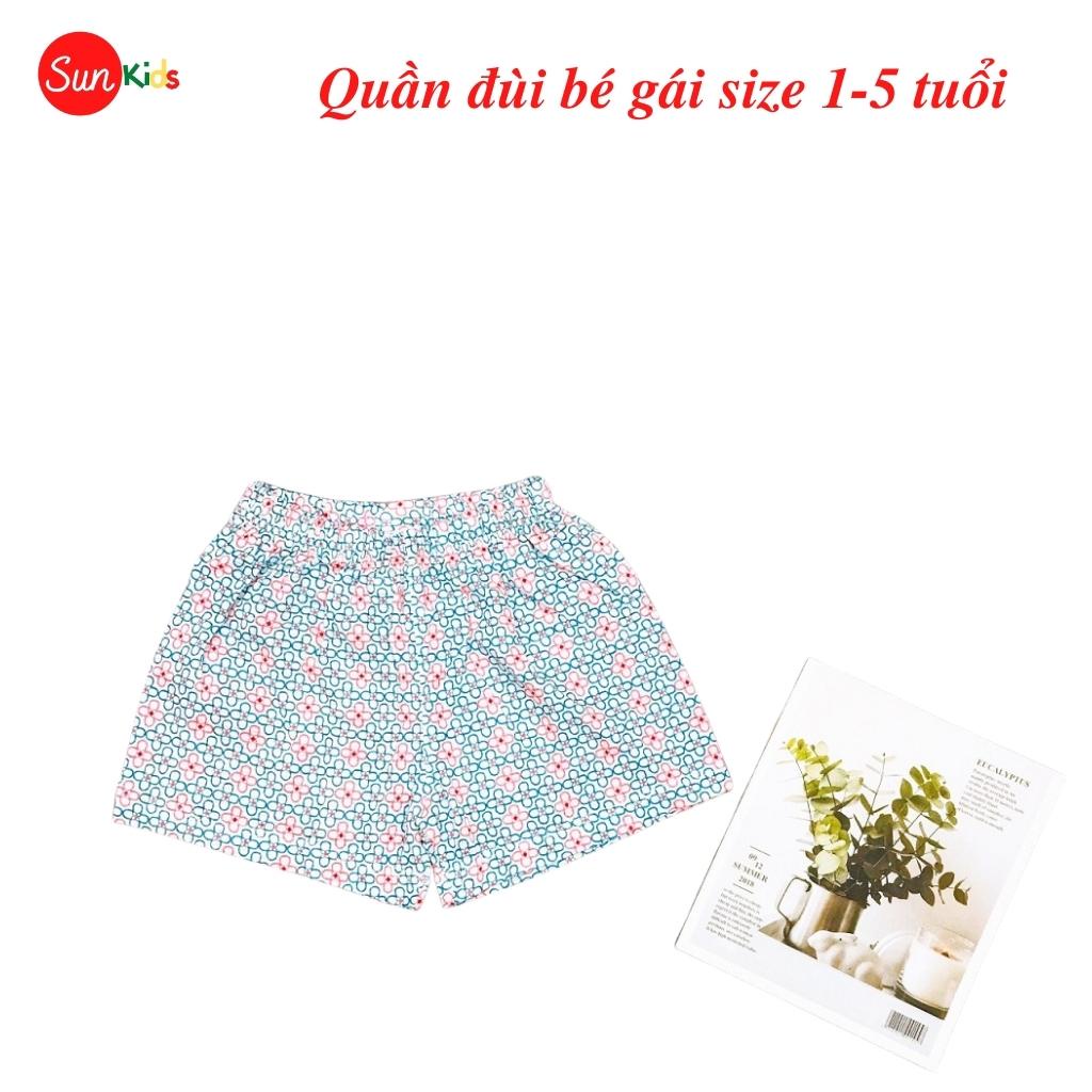 Quần đùi bé gái SUNKIDS1, quần đùi cho bé chất cotton mềm mát, size 1-5 tuổi, nhiều màu