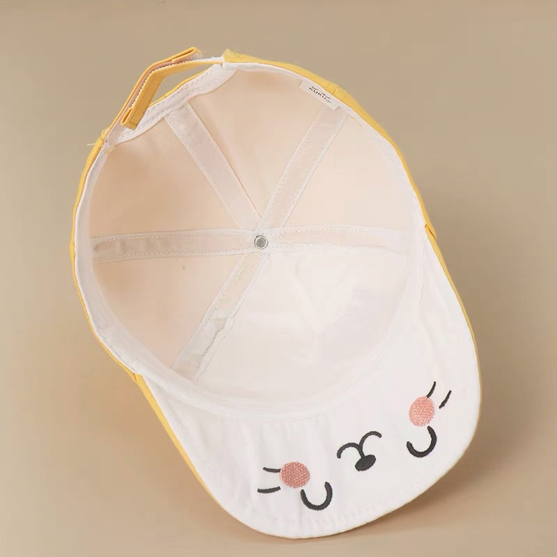 Mũ lưỡi trai cho bé trai bé gái thêu mèo hei vểnh nóc dễ thương , phù hợp 5 tháng - 3 tuổi