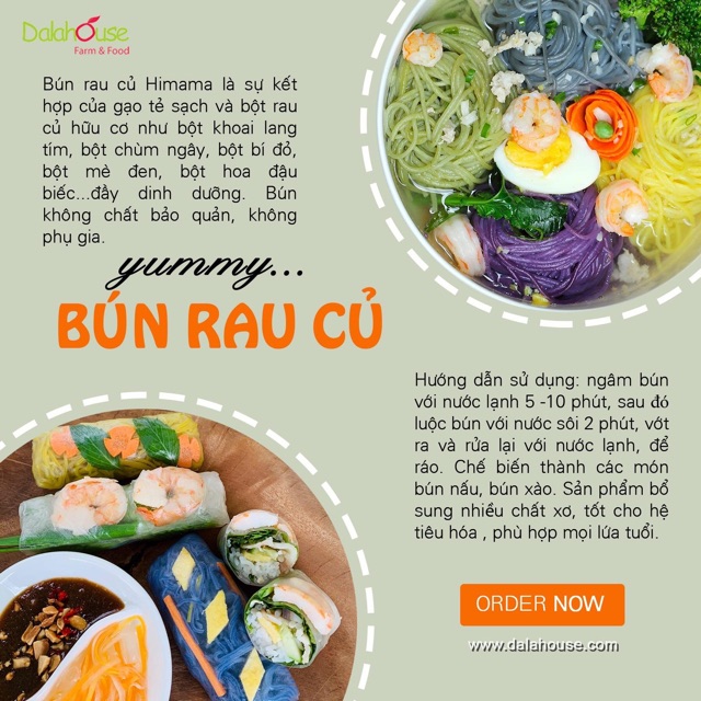 Bún rau củ tổng hợp sấy lạnh Hi Mama Nguyên Minh 300g (Date 18/10/2022)