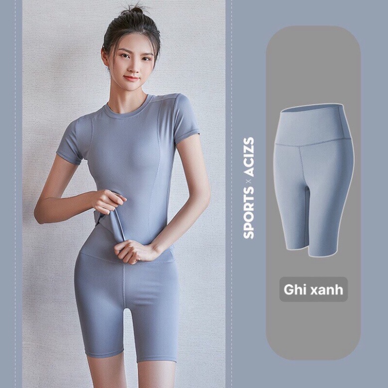 Quần tập gym nữ đùi chun mông LUHAZO legging tập yoga siêu tôn dáng vải dệt kim co dãn giãn T3 MT5FK