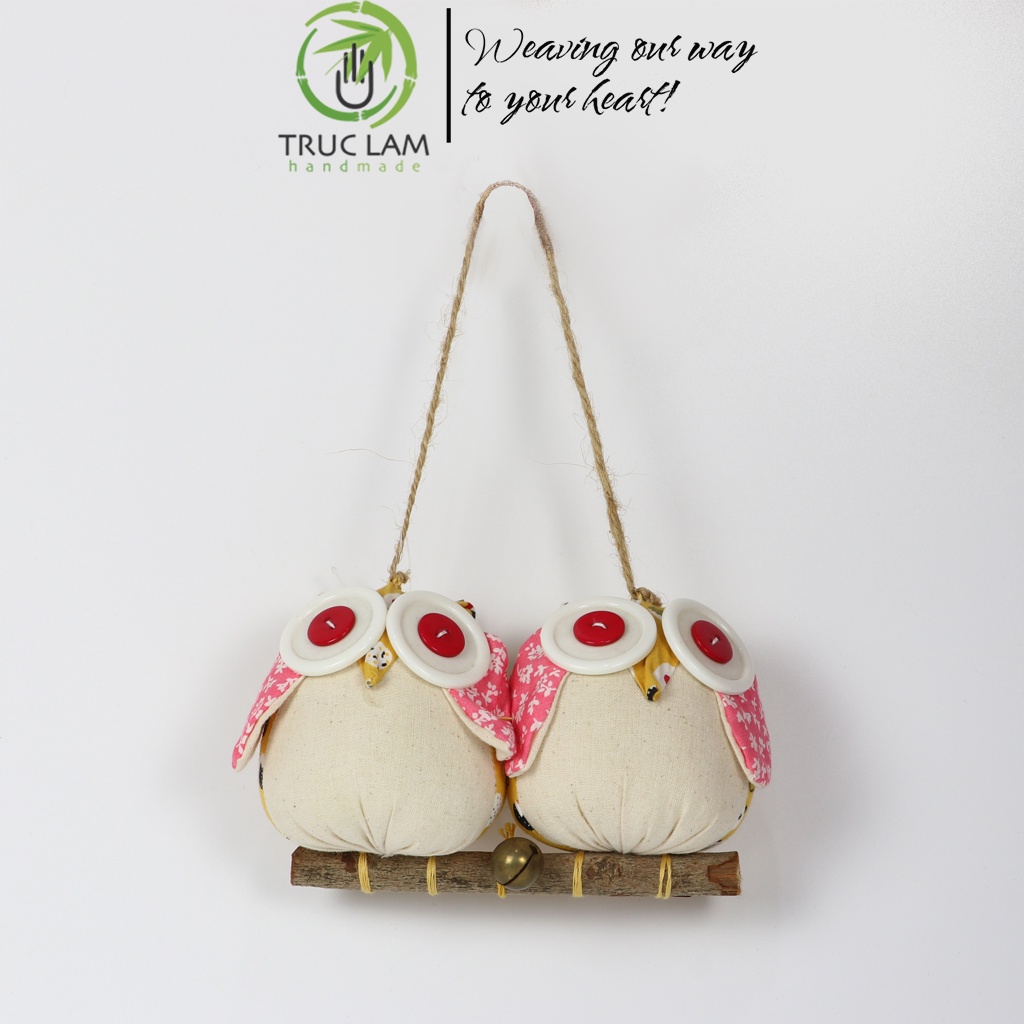 Phụ Kiện Decor Trang Trí Nội Thất Hình 2 Con Cú - Trúc Lâm Handmade