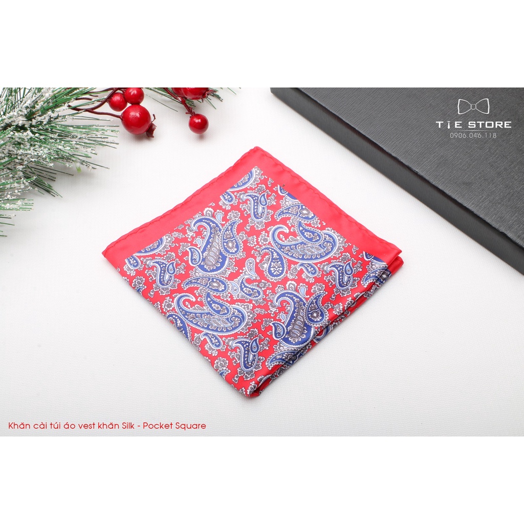 Khăn Cài Túi Áo Vest - Pocket Square - Phụ Kiện Cài Áo lụa họa tiết