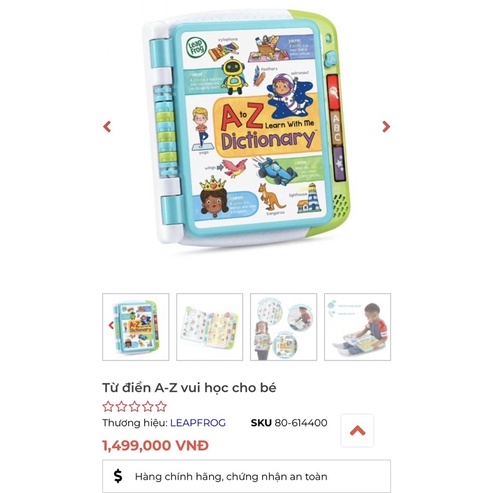 Đồ Chơi LEAPFROG Từ Điển A-Z Vui Học Cho Bé