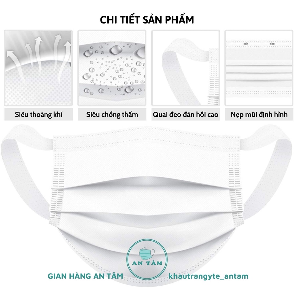 Hộp 50 Cái Khẩu Trang SAFEFIT 4 Lớp, Quai Vải Bản To Siêu Mềm, Kháng Khuẩn Vượt Trội, Không Mùi, Không Xù Lông