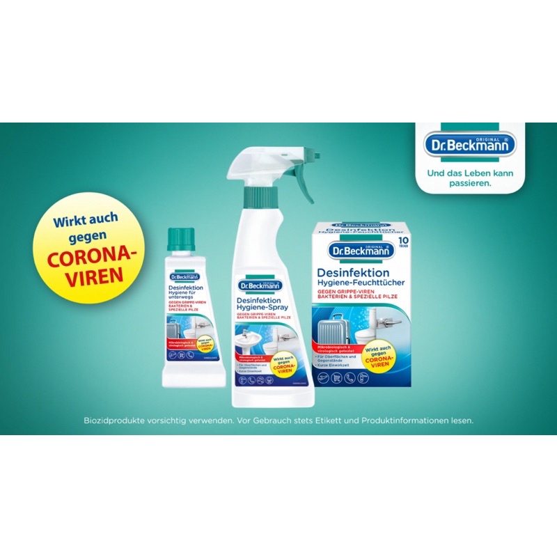 Dung dịch khử khuẩn các bề mặt Dr Beckmann 50ml - Đức