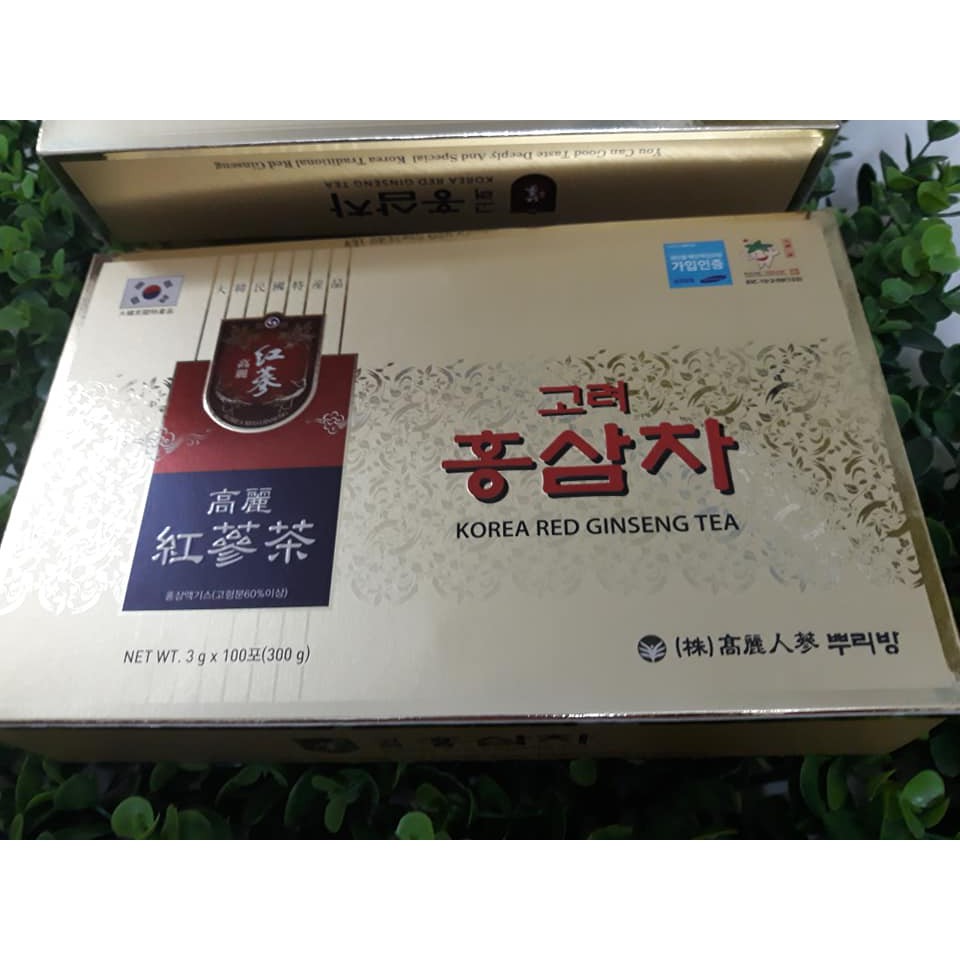 2 hộp Trà hồng sâm Hàn Quốc cao cấp 100 gói x 3gr, hsd 2022