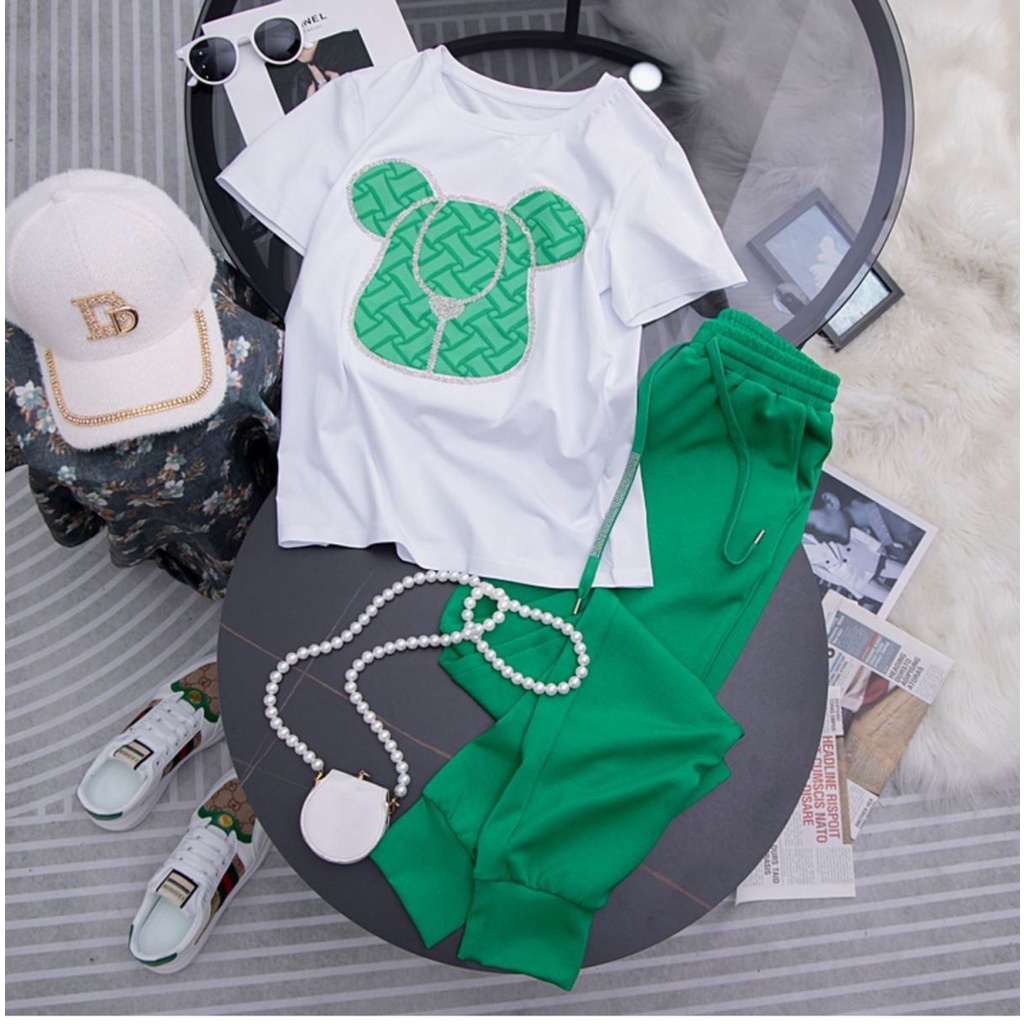 Bộ Đồ Thể Thao Ngắn Tay Thời Trang Mùa Hè Phong Cách Phương Tây Dành Cho Nữ