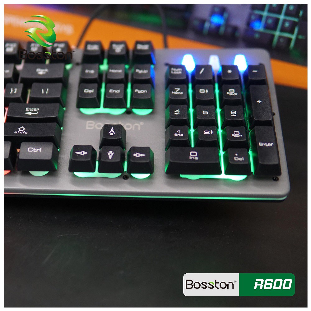Bàn phím giả cơ chuyên game Bosston R600 Led đa màu (Đen) - Hãng phân phối chính thức