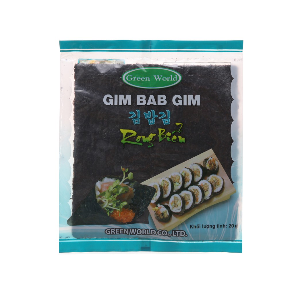 Rong biển cuộn cơm truyền thống Green World 20g