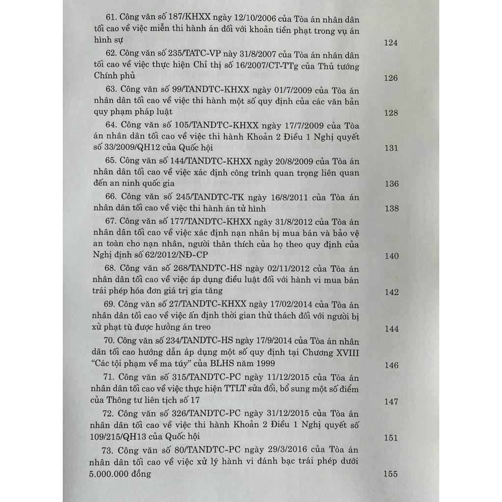 Sách - Bộ 2 cuốn Hệ thống Công văn hướng dẫn nghiệp vụ của Tòa án nhân dân tối cao trong lĩnh vực Hình sự, Tố tụng Hình