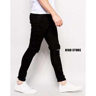 [BIG SIZE] Quần Jeans Nam, Vải Jean Co Dãn Nhẹ, Cực Thoải Mái Khi Mặc (3 Màu Đen, Rách, Xanh)