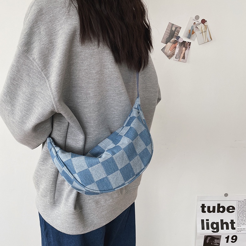 Túi Đeo Chéo Vải Denim 2022 Thiết Kế Mới Năng Động Thời Trang