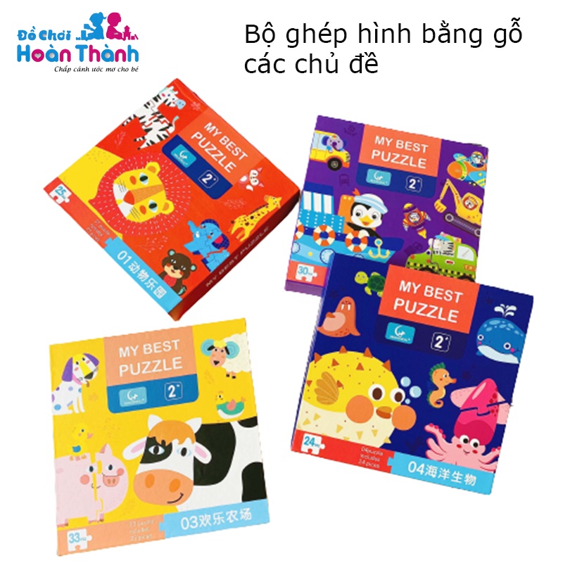 Đồ chơi ghép hình gỗ các con vật cho bé Montessori, đồ chơi giáo dục sớm cho bé 1 đến 3 tuổi