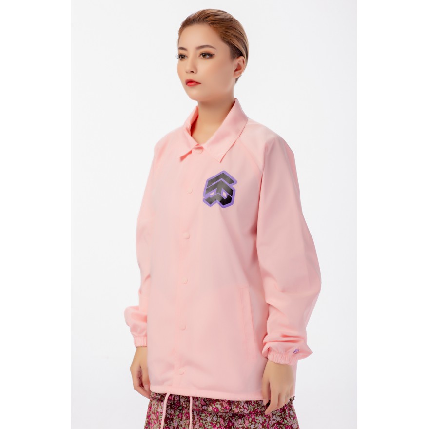 5THEWAY® /stroke/ BIG LOGO COACH JACKET™ in CRYSTAL ROSE aka Áo Khoác Dù Hồng