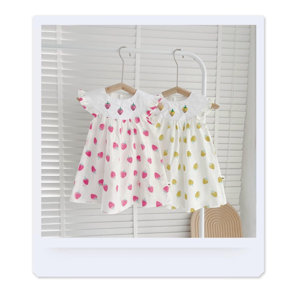 Váy dâu tây cộc tay