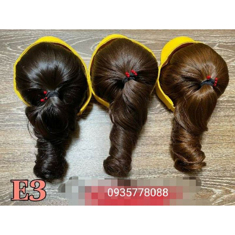 tóc giả dín mũ cột mới