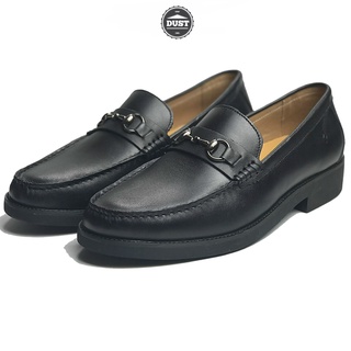 Giày tây nam công sở lười nam da bò cao cấp thời trang horsebit loafer mad đen trơnthời trang phong cách