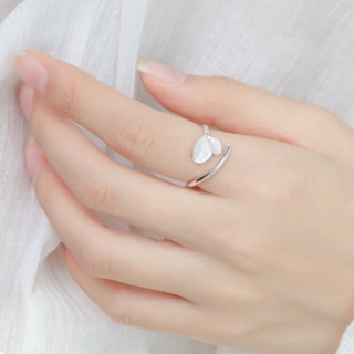 Nhẫn bạc hình lá