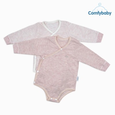 Set bodysuit dài tay 2 món 100% Cotton cho bé ComfyBaby size từ 6-12 tháng