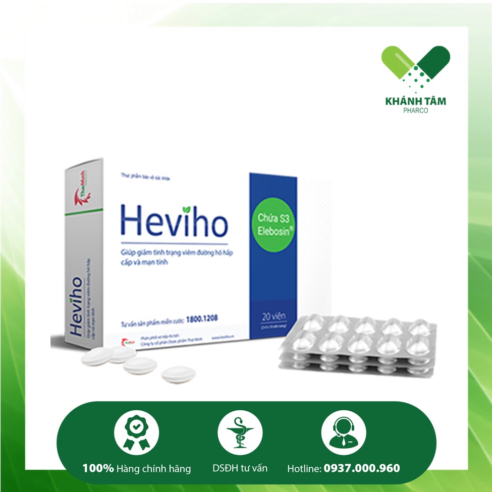 HEVIHO (Hộp 20 viên) - giảm đau, giảm ho, tiêu đờm