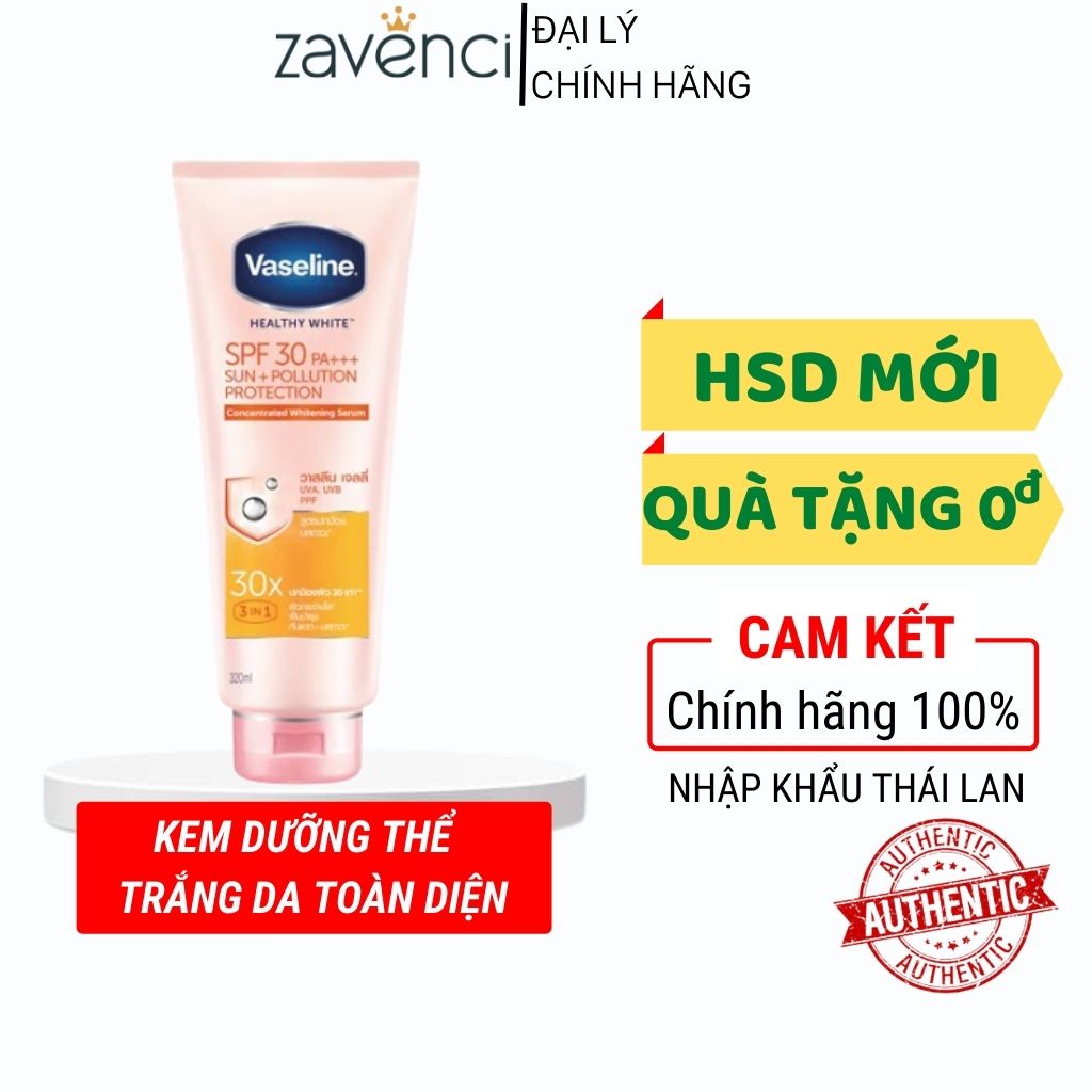 Sữa Dưỡng Thể VASELINE 30X Da Trắng Hồng Gấp 30 Lần Nhanh Chóng (320ml)