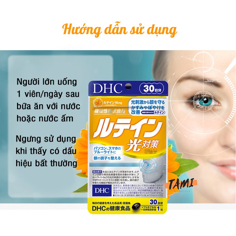 Viên uống hỗ trợ bổ mắt và chống ánh sáng xanh DHC Nhật Bản thực phẩm chức năng cho mắt 30 ngày TM-DHC-LUT30