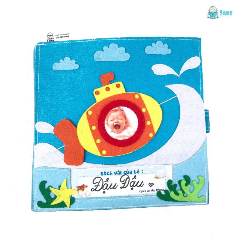 Sách vải Sabe cho bé - Khám phá đại đương (bìa tàu ngầm)
