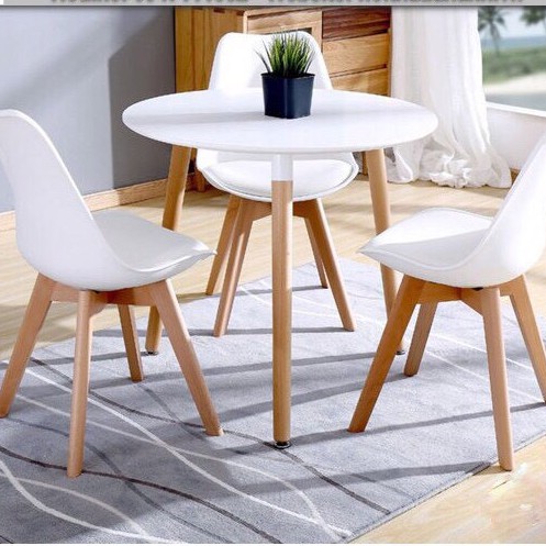 Bàn trà tròn eames, bàn sofa chân gỗ cao cấp - Hàng nhập khẩu, mặt gỗ MDF - Bàn tròn 3 chân - được kiểm tra hàng