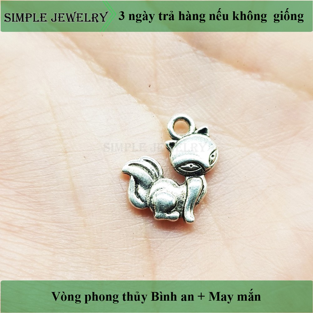 Charm bạc các con vật phong thủy, dùng để phối với vòng tay và được mạ bạc không han gỉ