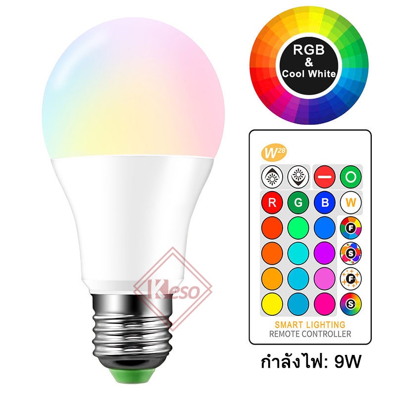Keso Đèn Led 16 Triệu Màu Quay Giá Rẻ, Đèn Ngủ Đổi Màu Bằng Điều Khiển Decor Phòng Ngủ 9W 15W