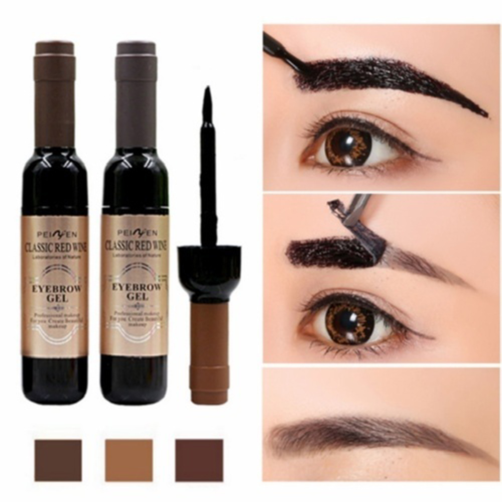 ☆YOLA☆ Red Wine Shape Eyebrow Gel Tint Natural Eye Makeup Eyebrow Enhancer  Cosmetic Beauty Peel Off  3 Colors Hot Sale Longlasting