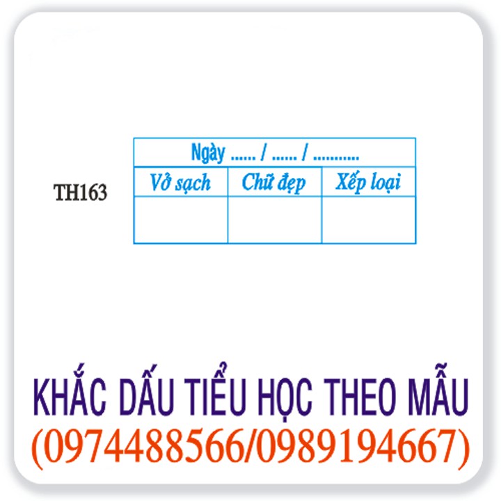 Con dấu tiểu học theo mẫu tiêu chuẩn TH163/164/165/166