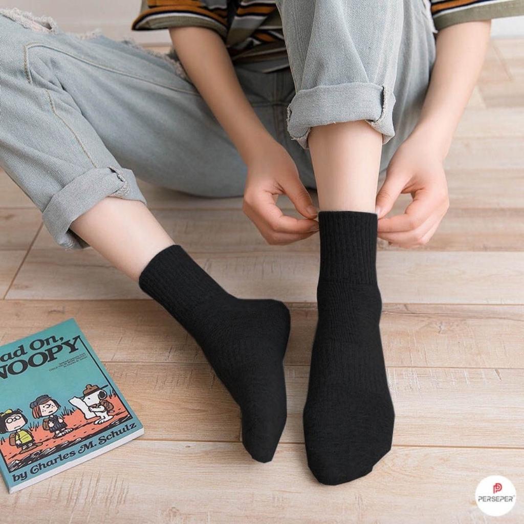 Tất trơn cổ trung nam nữ hàng loại 1 chất dày dặn kèm túi tem tag đầy đủ - CAPMEN 232