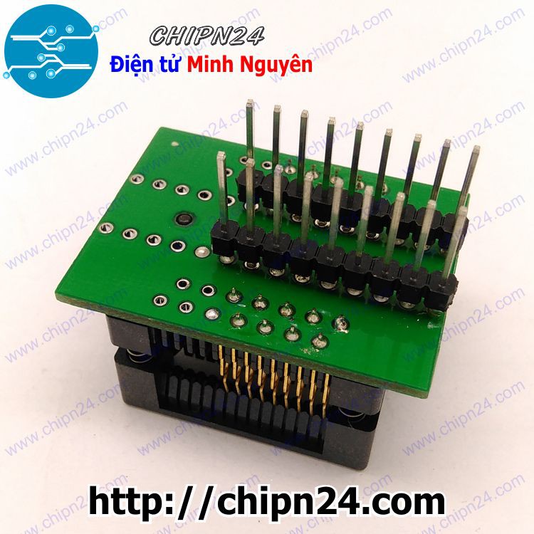 [1 CÁI] (DT3) Đế nạp IC dán SOP18 - 1.27mm (Đế Chuyển IC Chân Dán qua Chân Cắm, Socket Adapter Converter IC)