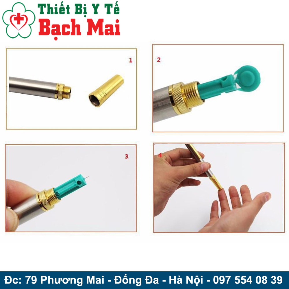 Bút Chích Máu Liên Tục - Lấy Máu Thử Tiểu Đường Và Giác Hơi + Km 4 Hộp 200 kim [Có sẵn]