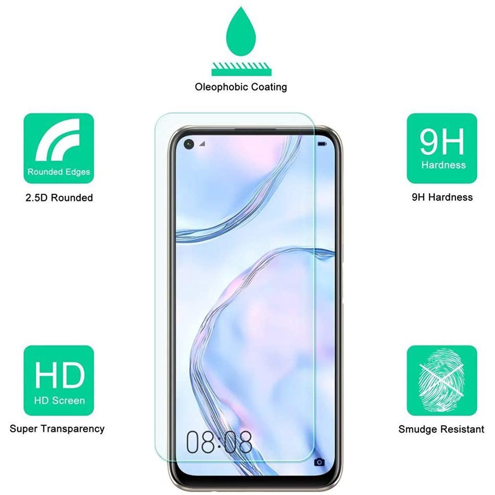 Kính cường lực trong suốt vát cạnh dành cho Huawei Nova 11 11i 10 SE 9 SE 8i 7i 7 5 5i Pro 5Z 5T 4 4E 3 3i 2s 2 Plus 5G Y71 Y70