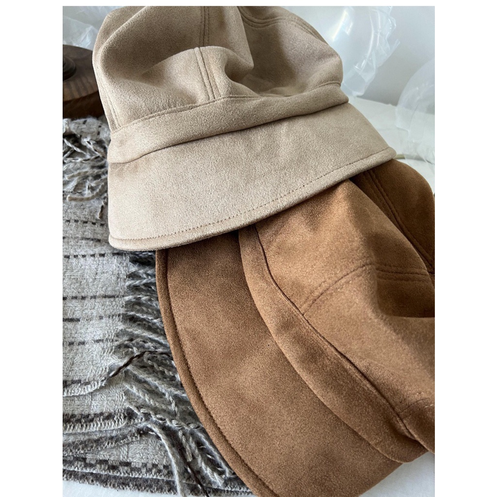 Mũ Tai Bèo Che Mặt Bằng Da Lộn Kiểu Nhật Bản Dễ Phối Đồ