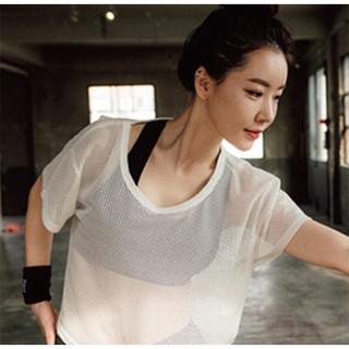Áo lưới tập gym nữ tập yoga thể thao vải thoáng mát giặt nhanh khô hàng quảng châu mặc tôn dáng