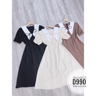 Minstore.vn bigsize đầm cổ phối trắng d990