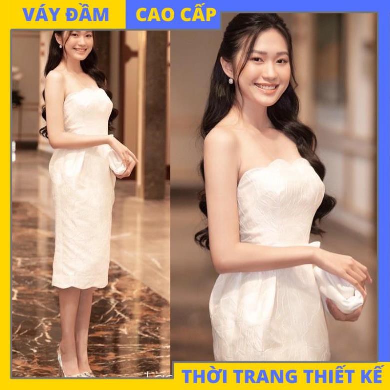 Đầm body cúp ngực đầm ôm body đầm dự tiệc sang trọng chất Gấm cao cấp (Có đệm ngực) [HÀNG THIẾT KẾ CAO CẤP]