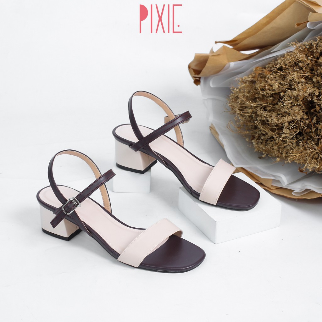 [THANH LÝ] Giày Sandal Cao Gót 3cm Mix Nhiều Màu Pixie X476 Xả Lỗ Vốn
