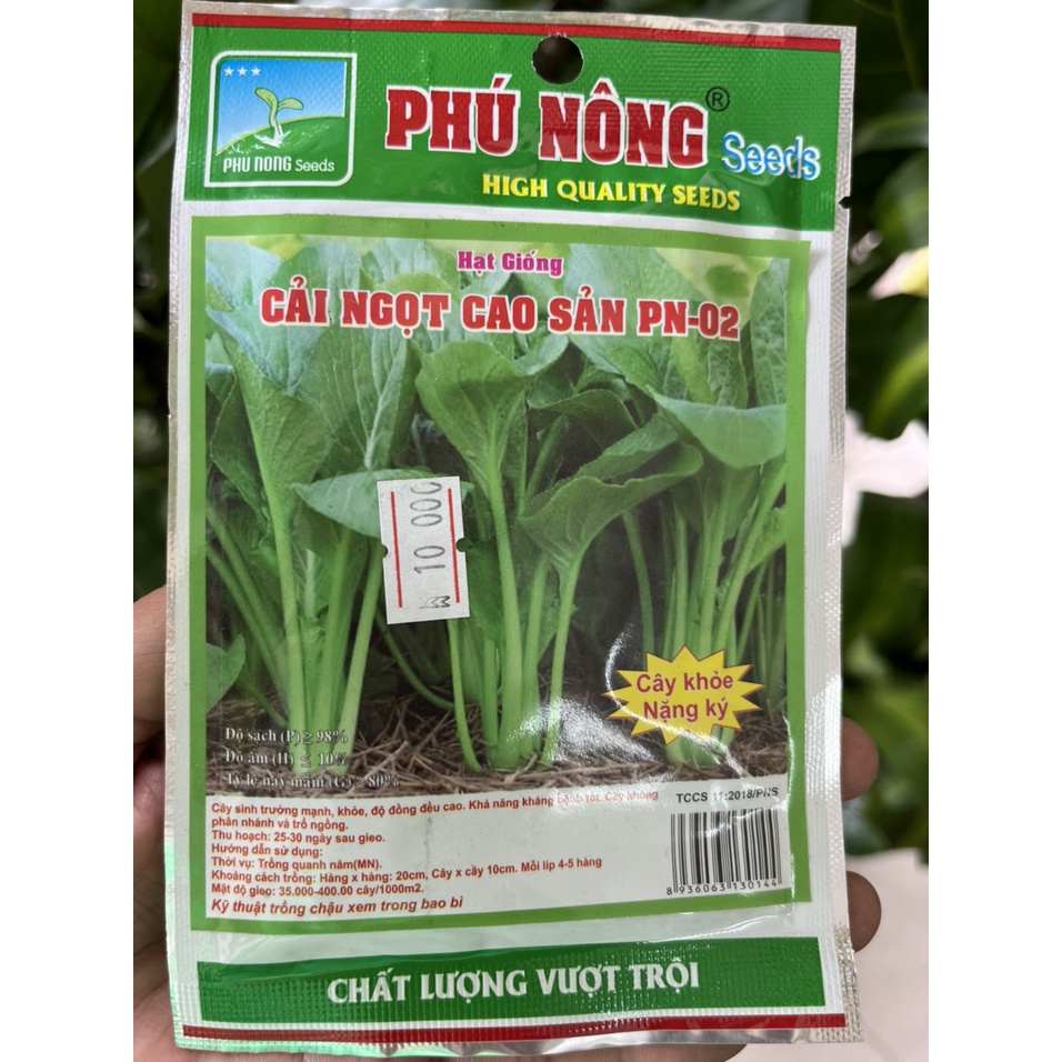 Hạt giống Cải Ngọt gói 20gr, cao sản, độ nảy mầm cao