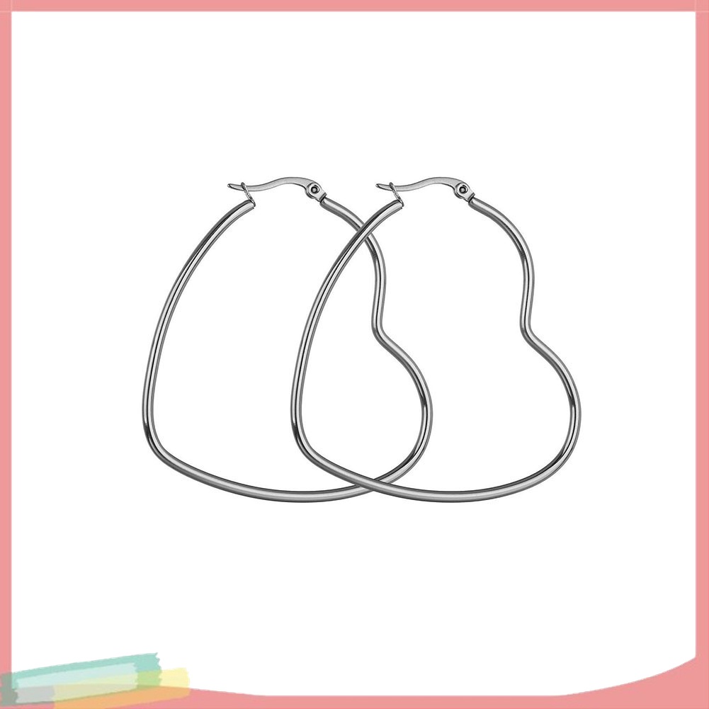 Bông Tai Hình Trái Tim Lớn Hợp Thời Trang Cho Nữ